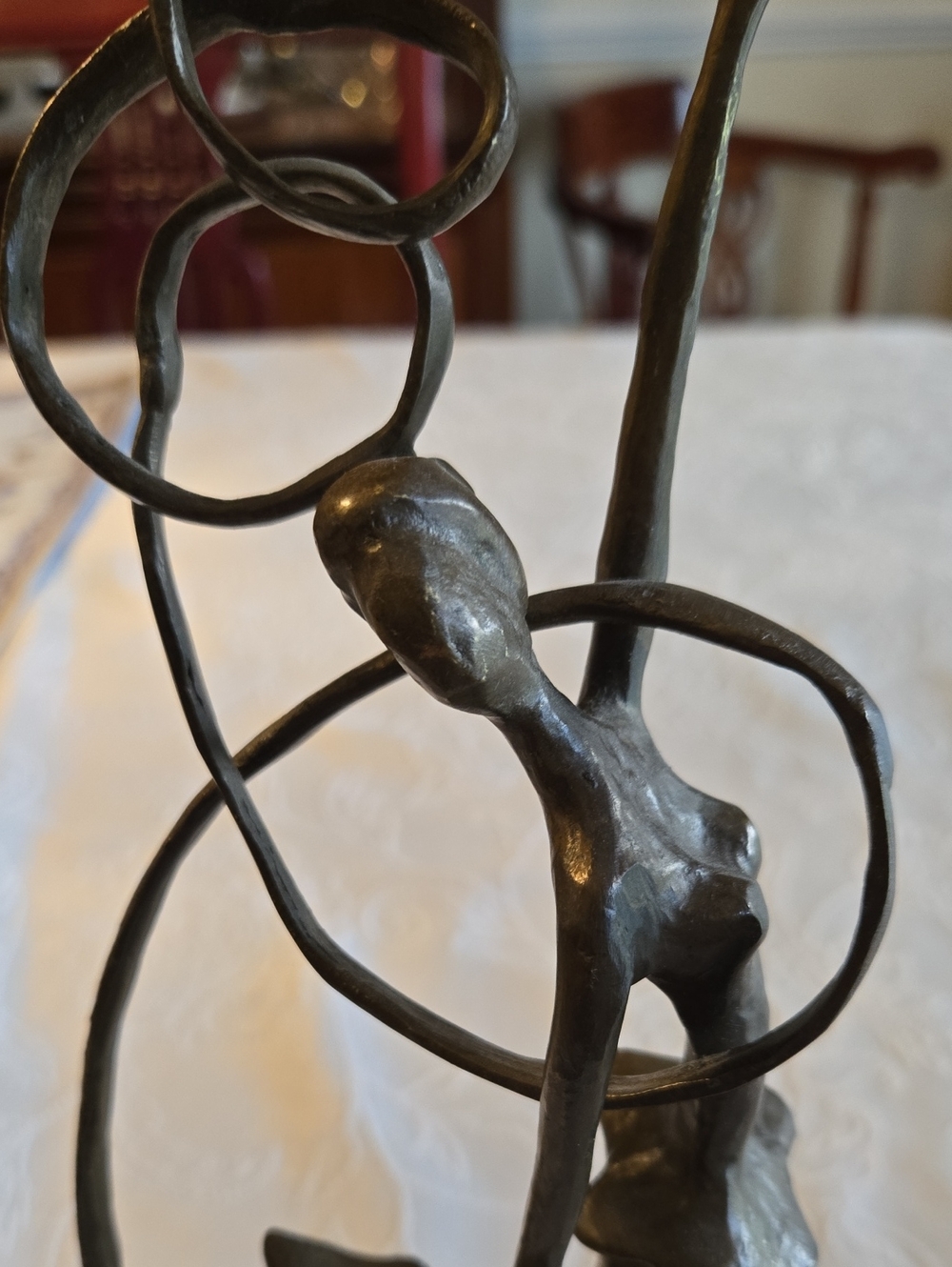Bronze Brutalist Ballerina Signed 13" X 5" X 2.5" - Picture 8 of 10